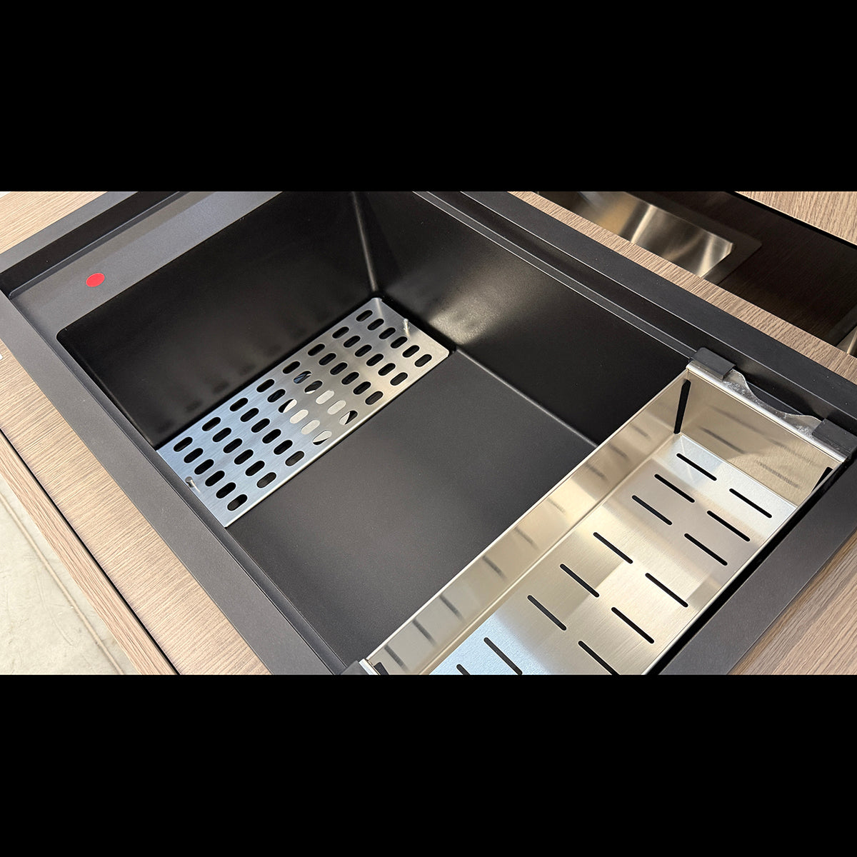 Carysil Granite Single Bowl Kitchen Sink with Grid & Colander Harmony SD780 780x460mm -Black