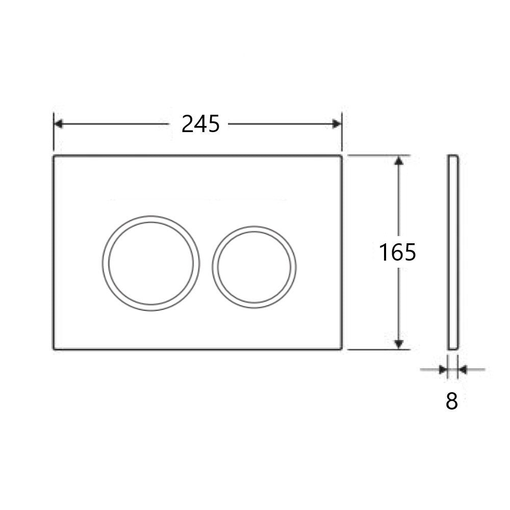 R&T Dual Flush Push Plate with Round Button – Brushed Gold