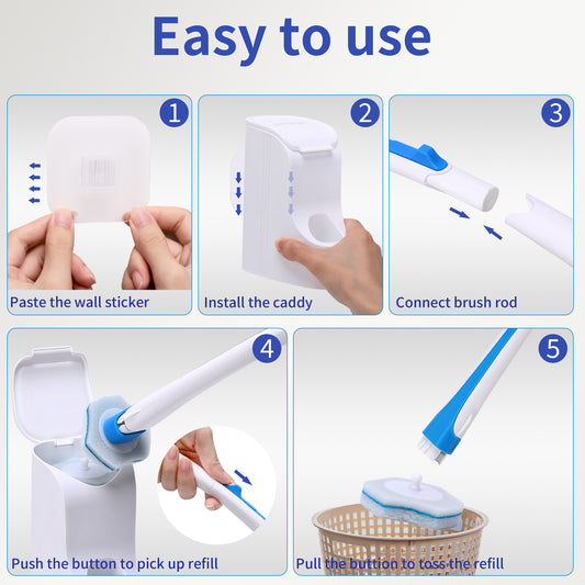 DALIPER Disposable Toilet Brush with 40PCS Refills