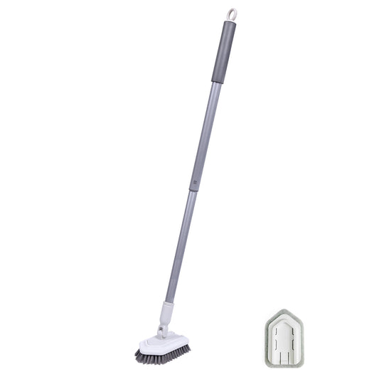 Dolanx Extendable Tile and Tub Brush with Extra Scourer Head