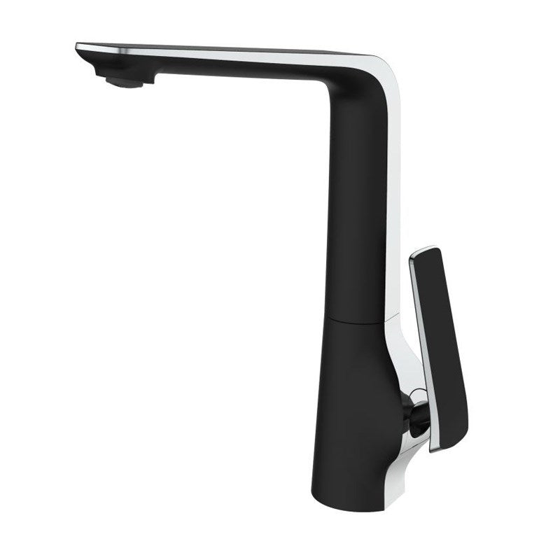 Gooseneck Kitchen Mixer - Black & Chrome | ESPERIA