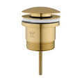 Load image into Gallery viewer, Solid Brass Universal Pop-Up Waste with Overflow - Light Brushed Brass Gold
