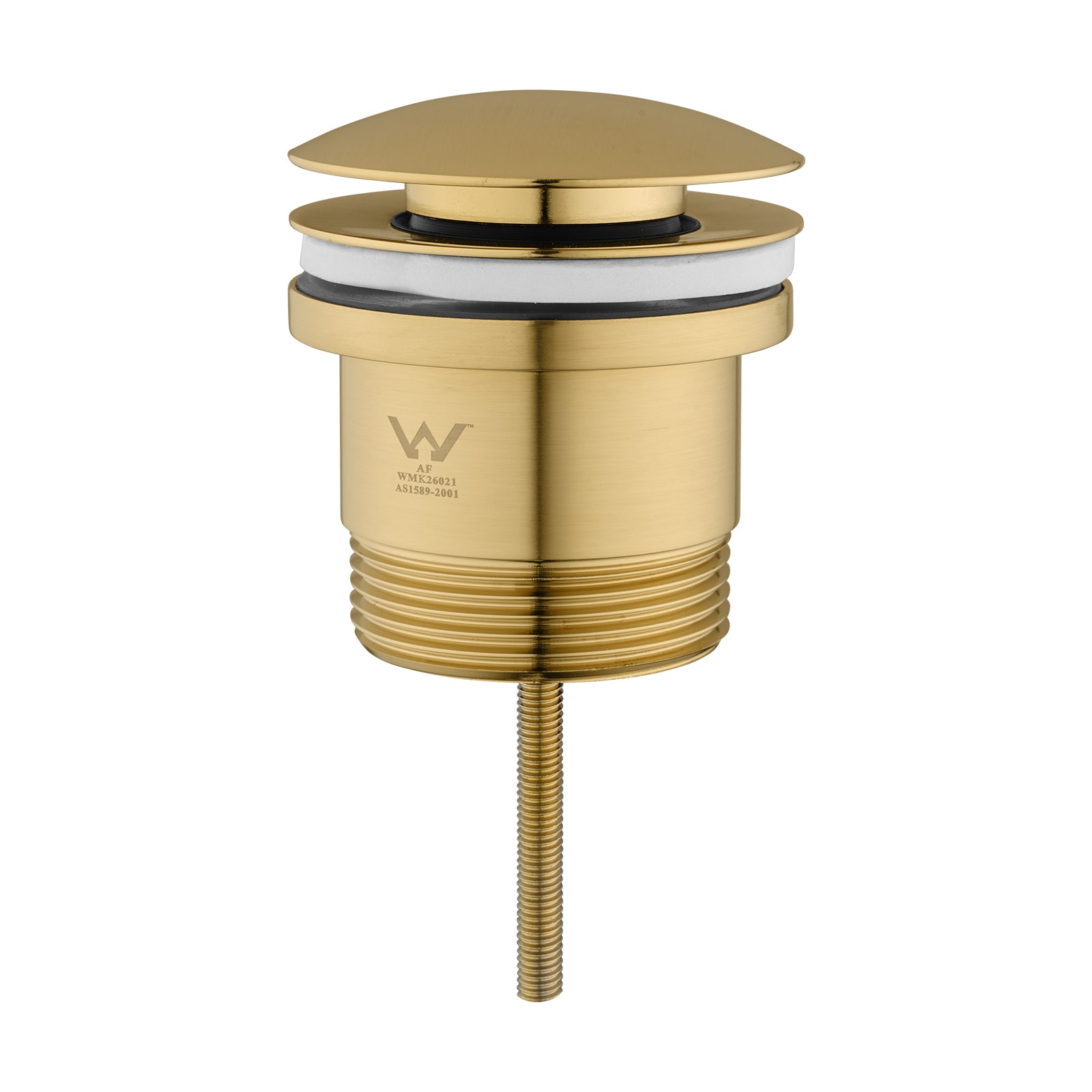 Solid Brass Universal Pop-Up Waste with Overflow - Light Brushed Brass Gold