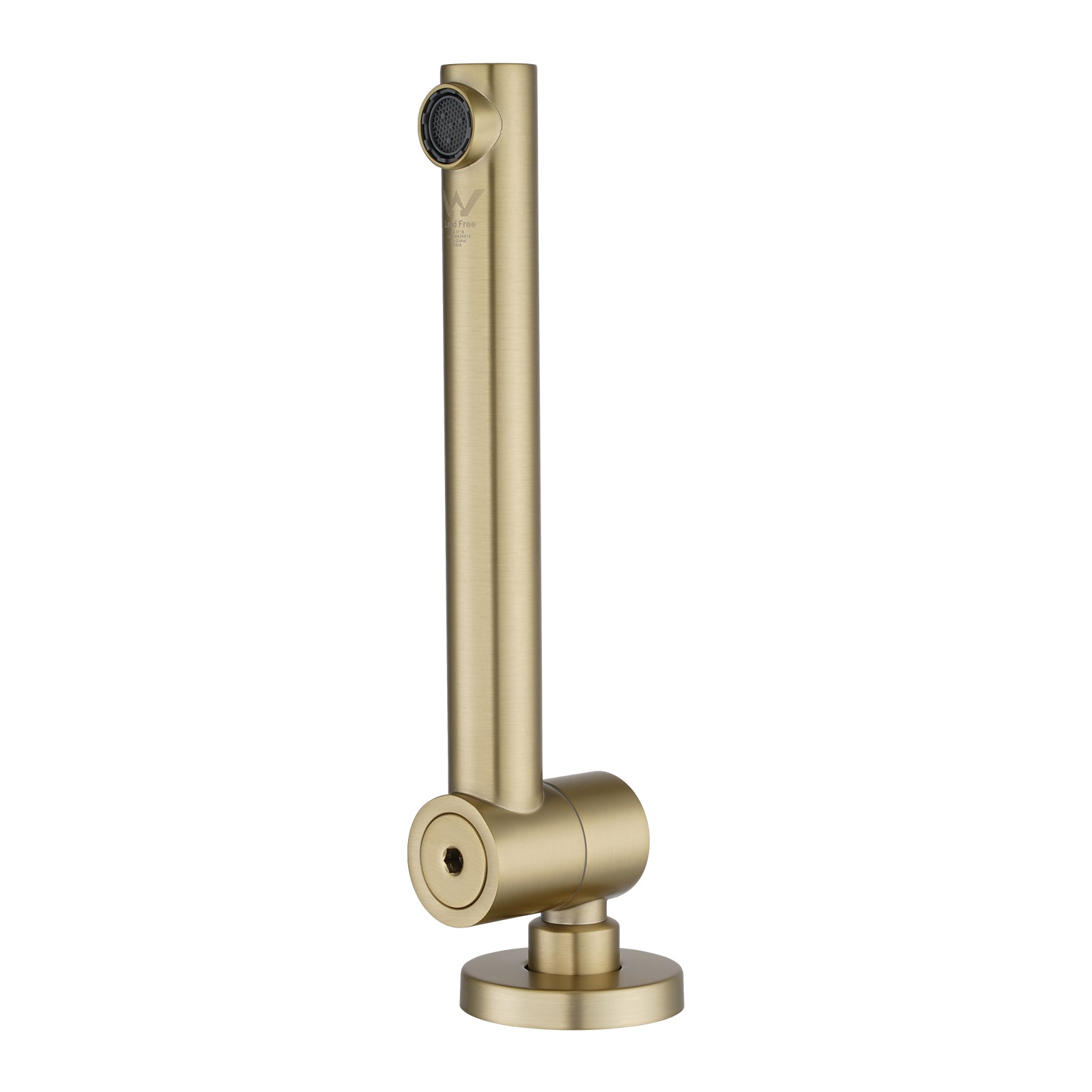 Solid Brass Basin/Bath Swivel Wall Spout Round - Light Brushed Brass Gold