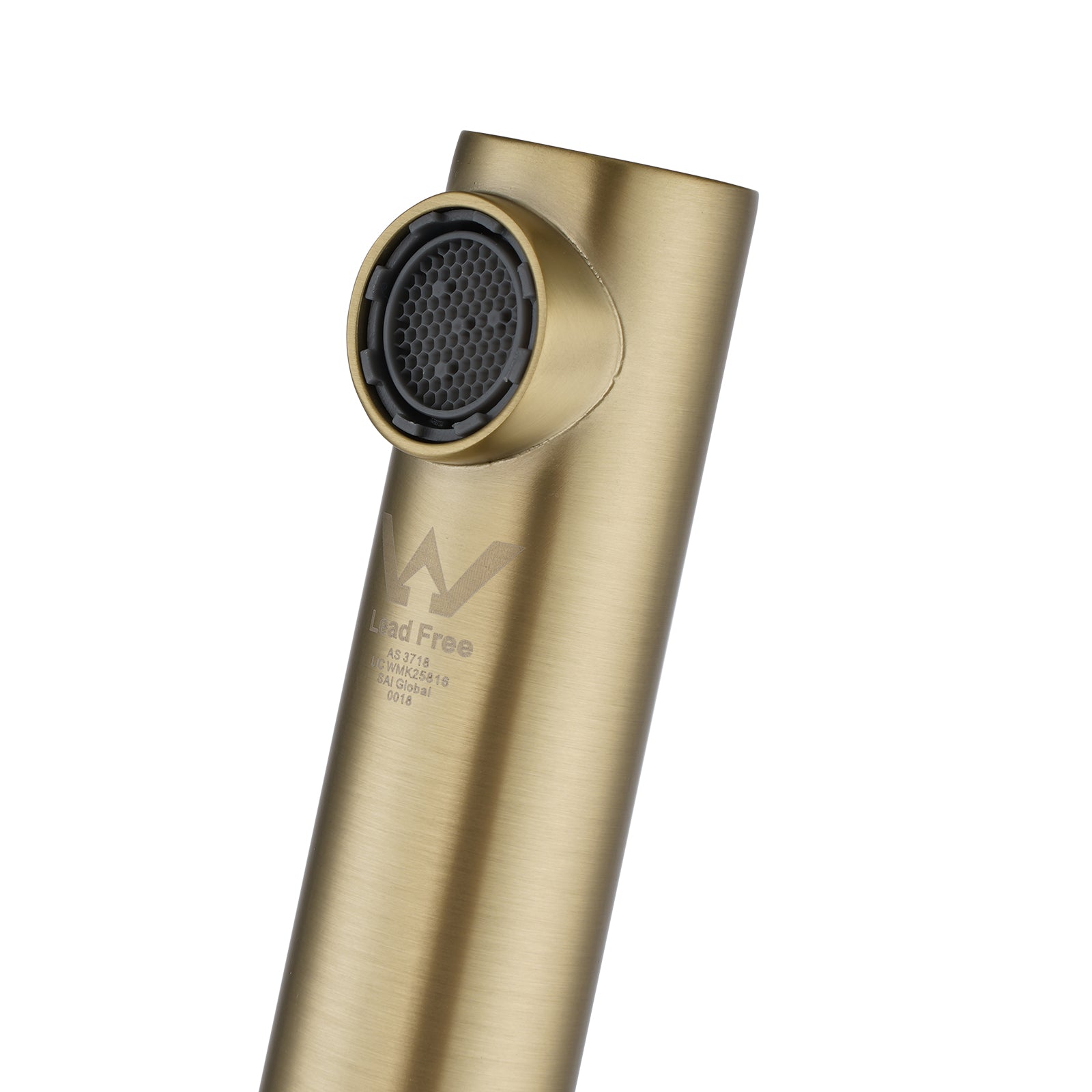 Solid Brass Basin/Bath Swivel Wall Spout Round - Light Brushed Brass Gold