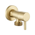 Load image into Gallery viewer, Brass Washing Machine Stop Tap – Round 1/4 Turn – Light Brushed Brass
