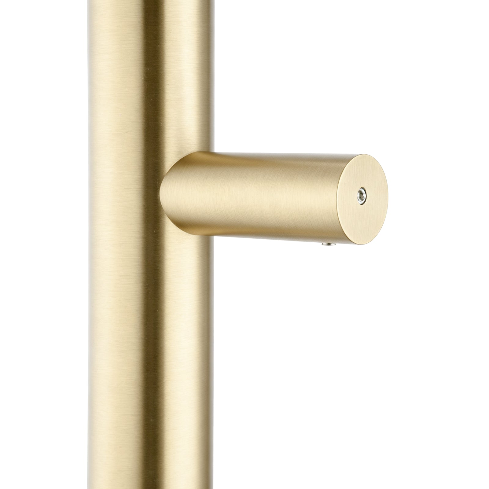 Stainless Steel Electric Heated Towel Rack Single Bar Vertical with Timer - Light Brushed Brass Gold