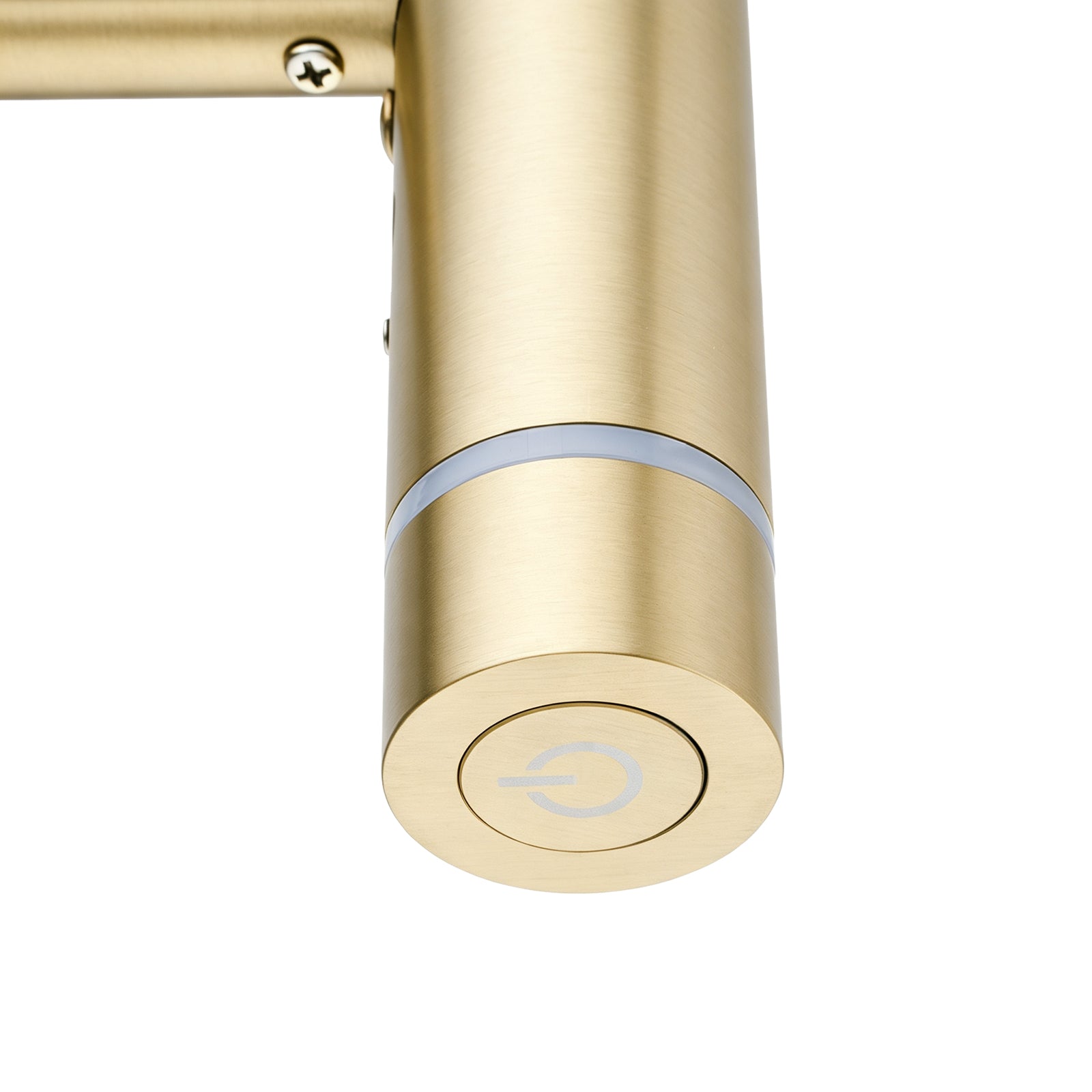 Stainless Steel Electric Heated Towel Rack Single Bar Vertical with Timer - Light Brushed Brass Gold