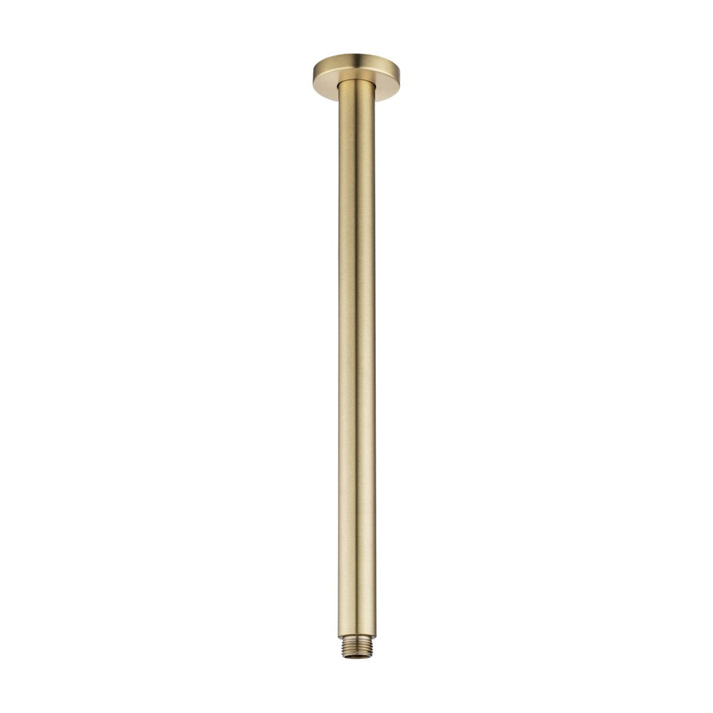Stainless Steel 400mm Round Ceiling Shower Arm – Light Brushed Brass Gold