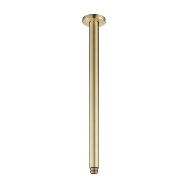 Stainless Steel 400mm Round Ceiling Shower Arm – Light Brushed Brass Gold