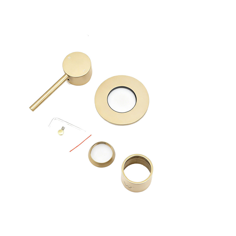Solid Brass Wall Mixer Tap Trim Kit (Match CLPM) - Light Brushed Brass | LUCID PIN