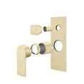 Load image into Gallery viewer, Solid Brass Wall Mixer Tap with Diverter Trim Kit (Match CLPD) - Light Brushed Brass | VOG
