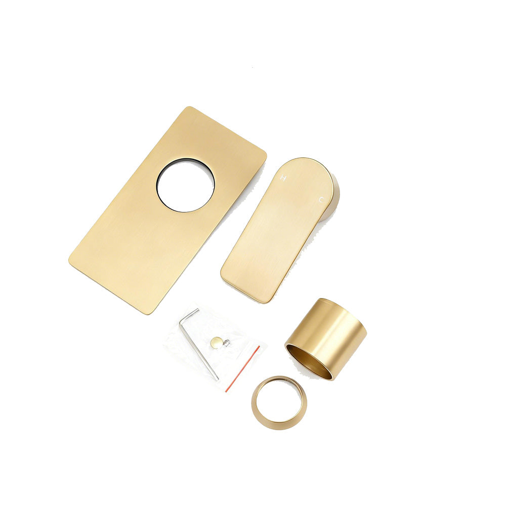 Solid Brass Wall Mixer Tap Trim Kit (Match CLPM) - Light Brushed Brass Gold | VOG