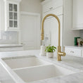 Load image into Gallery viewer, Solid Brass Pull Out Kitchen Mixer - Light Brushed Brass
