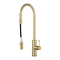 Load image into Gallery viewer, Solid Brass Pull Out Kitchen Mixer - Light Brushed Brass
