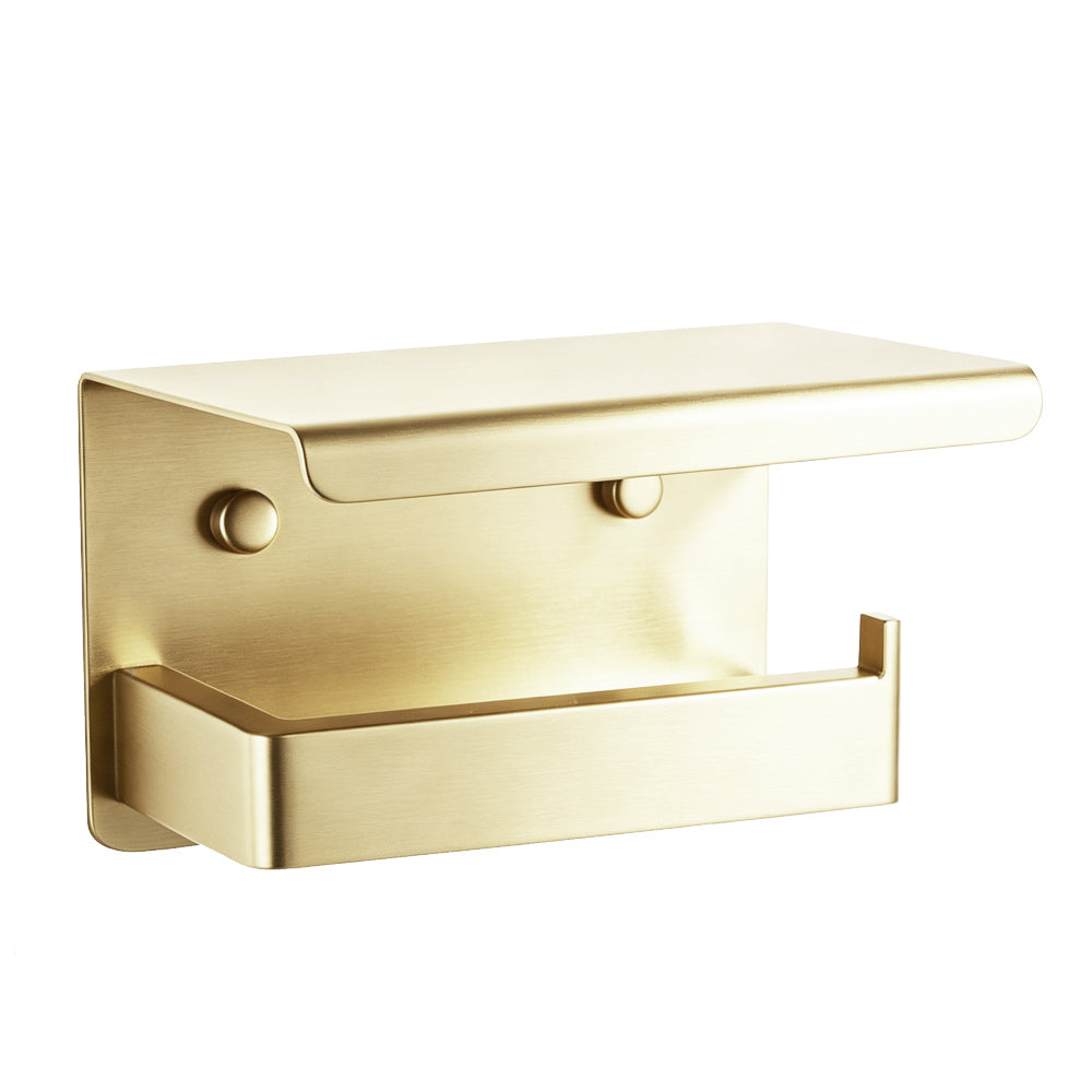 Stainless Steel Toilet Paper Holder- Light Brushed Brass | IVANO