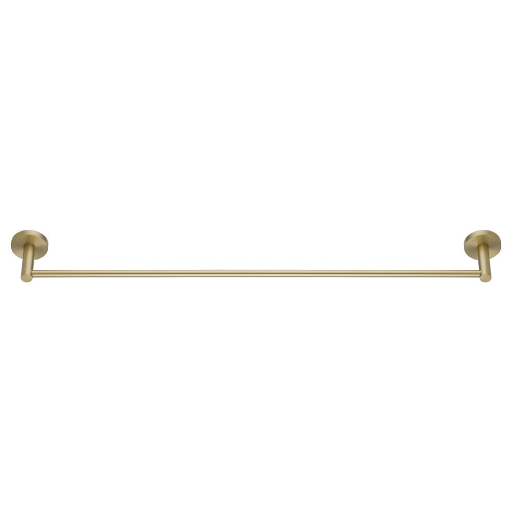Stainless Steel 800mm Single Towel Rail - Light Brushed Brass Gold - LUCID PIN