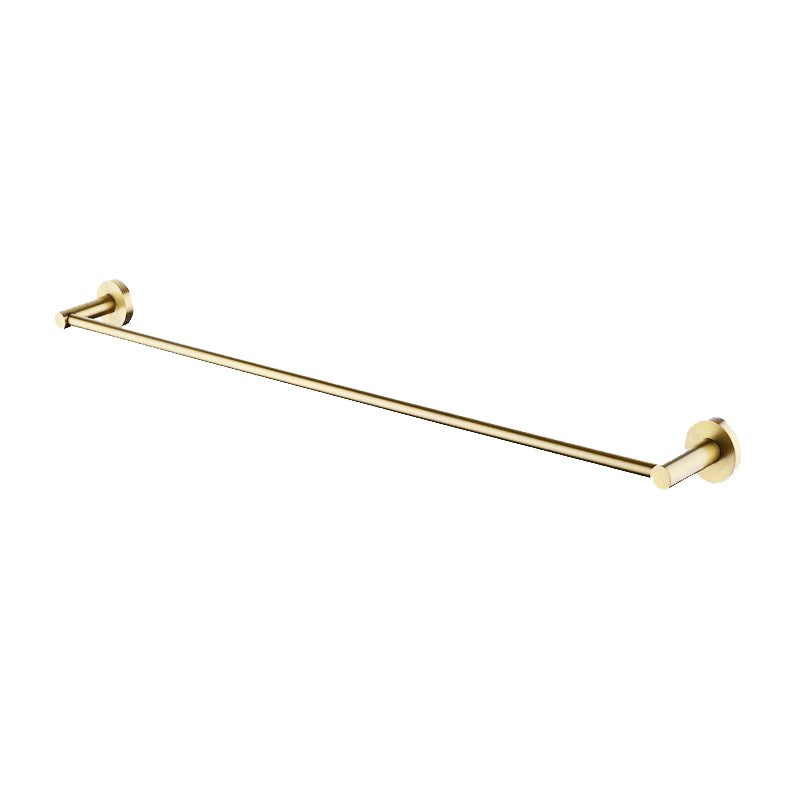 Stainless Steel 800mm Single Towel Rail - Light Brushed Brass Gold - LUCID PIN