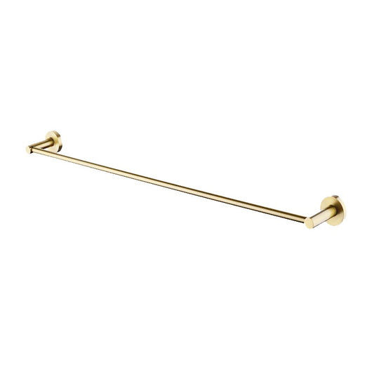 Stainless Steel 800mm Single Towel Rail - Light Brushed Brass Gold - LUCID PIN