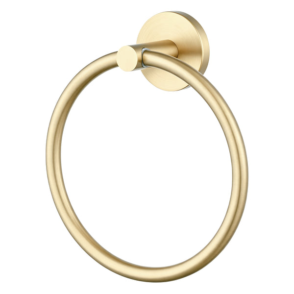 Stainless Steel Hand Towel Ring - Light Brushed Brass | LUCID PIN