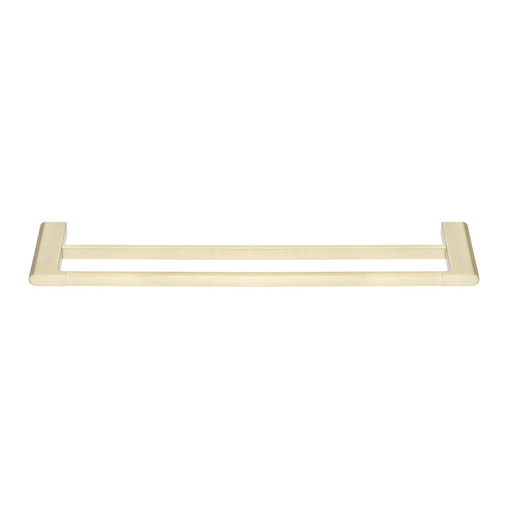 VOG  Zinc-Alloy and Brass 800mm Double Towel Rail - Light Brushed Brass Gold