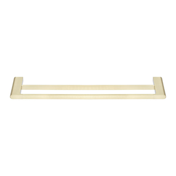 VOG  Zinc-Alloy and Brass 800mm Double Towel Rail - Light Brushed Brass Gold