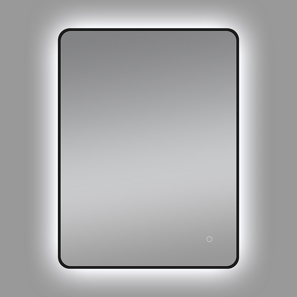 Matte Black Framed Backlit LED Mirror 810 × 610 mm