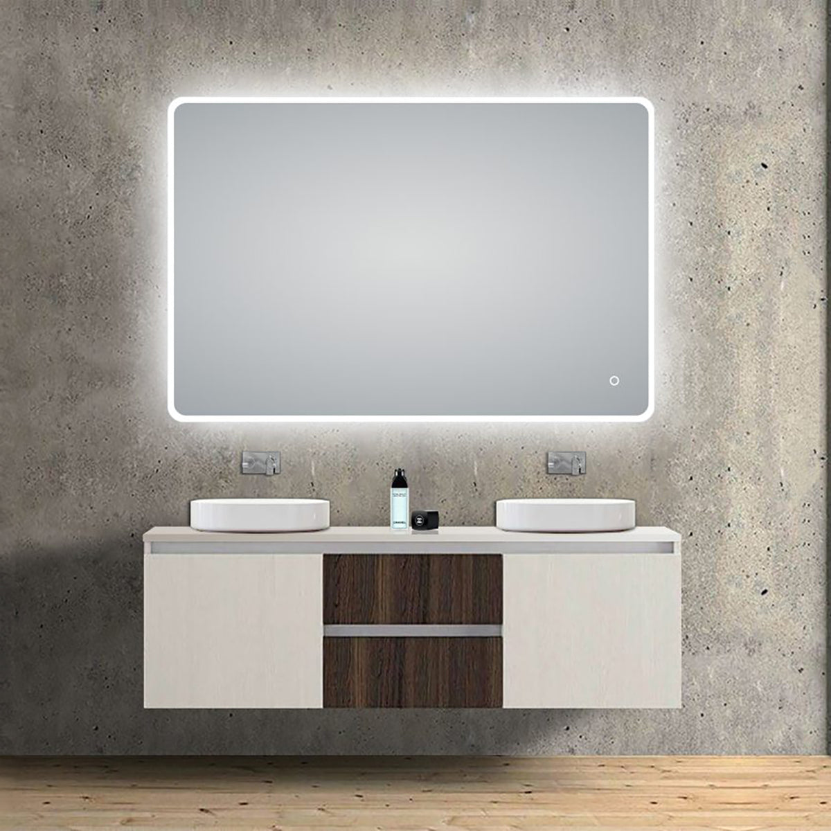 Backlit LED Bathroom Mirror with Frosted Edge - 600mm | 900mm | 1200mm | 1500mm