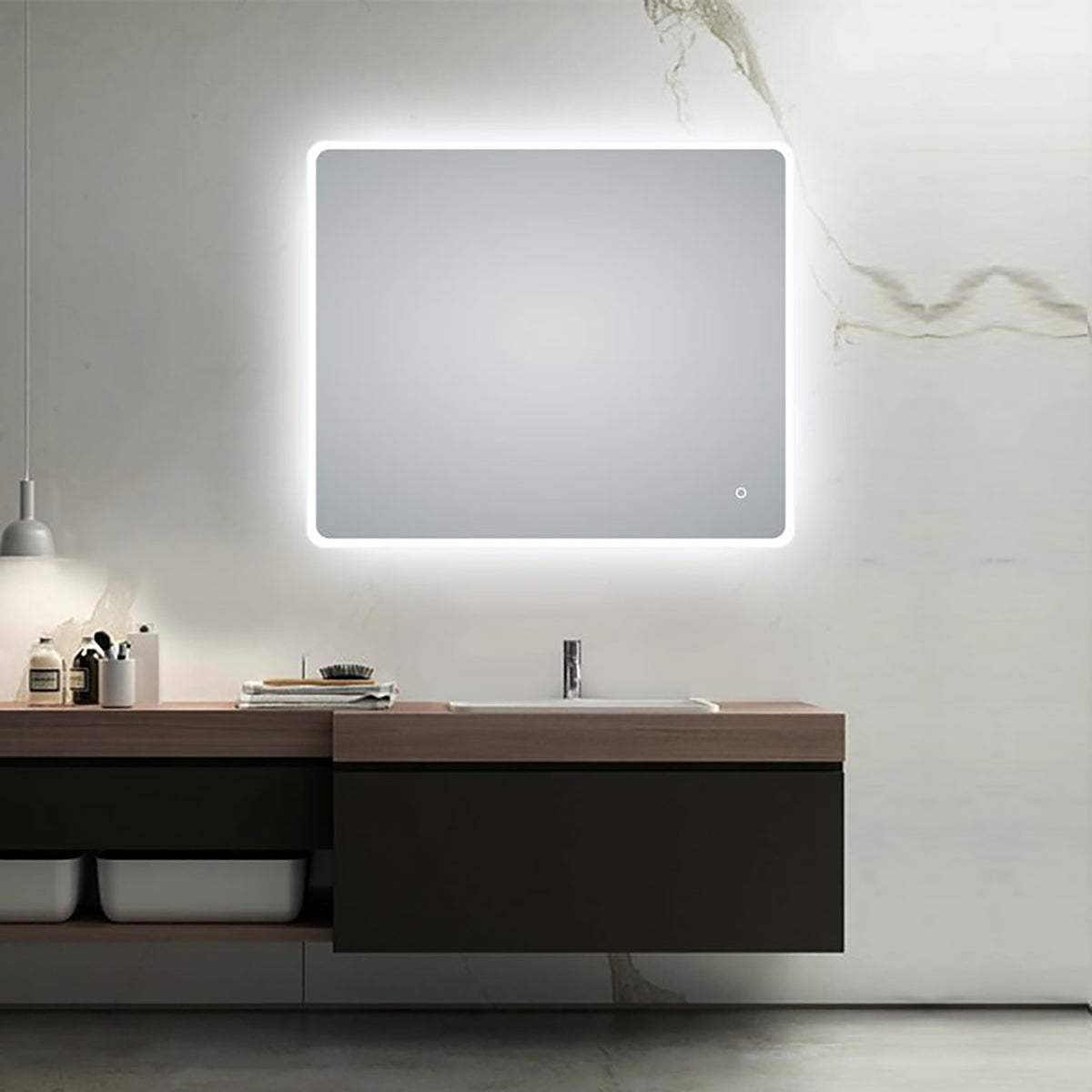 Backlit LED Bathroom Mirror with Frosted Edge - 600mm | 900mm | 1200mm | 1500mm
