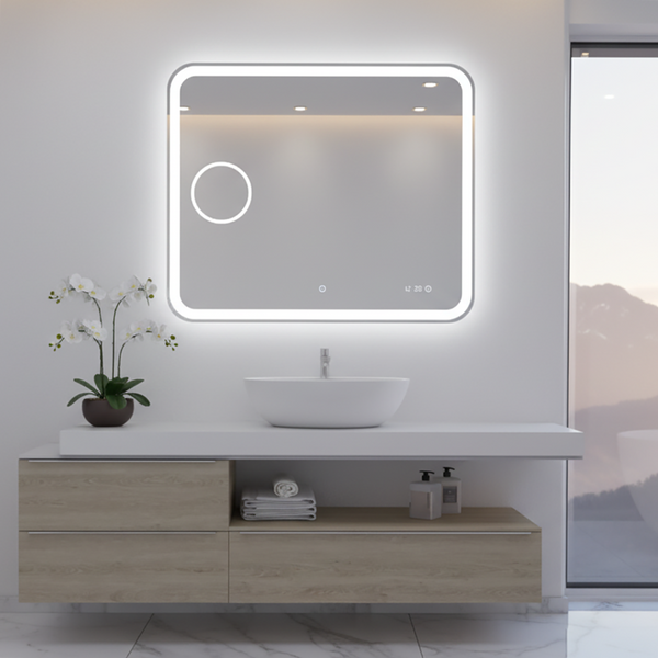 Curved Rim Rectangular Front-Lit LED Mirror - 900mm | 1200mm | 1500mm