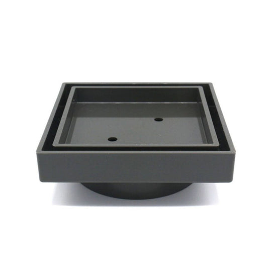 Solid Brass Tile Insert Drain Shower Grate Drain 115x115x35mm - Gunmetal Grey
