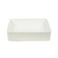 Load image into Gallery viewer, CLAYA Lucid-50 Fluted Rectangle Ceramic Above Counter Basin – Gloss White
