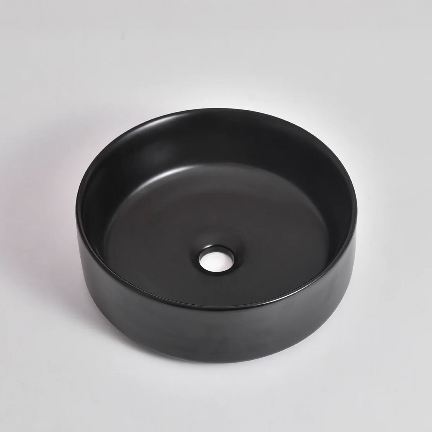 CLAYA Luna-36 Above Counter Round Basin – Matte Black