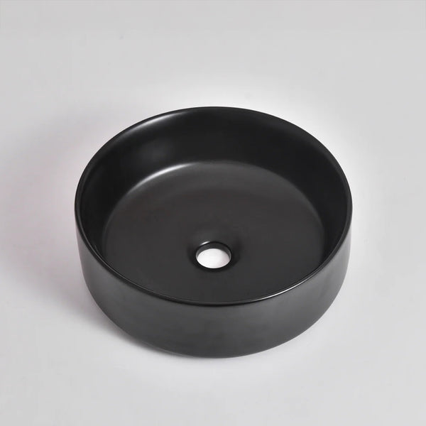 CLAYA Luna-36 Above Counter Round Basin – Matte Black