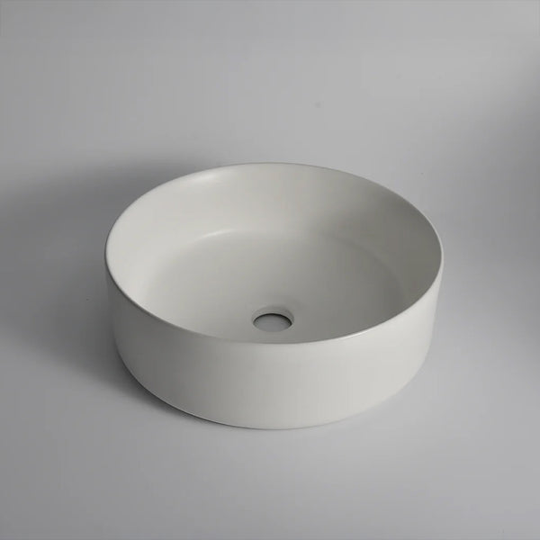 CLAYA Luna-36 Above Counter Round Basin – Matte White
