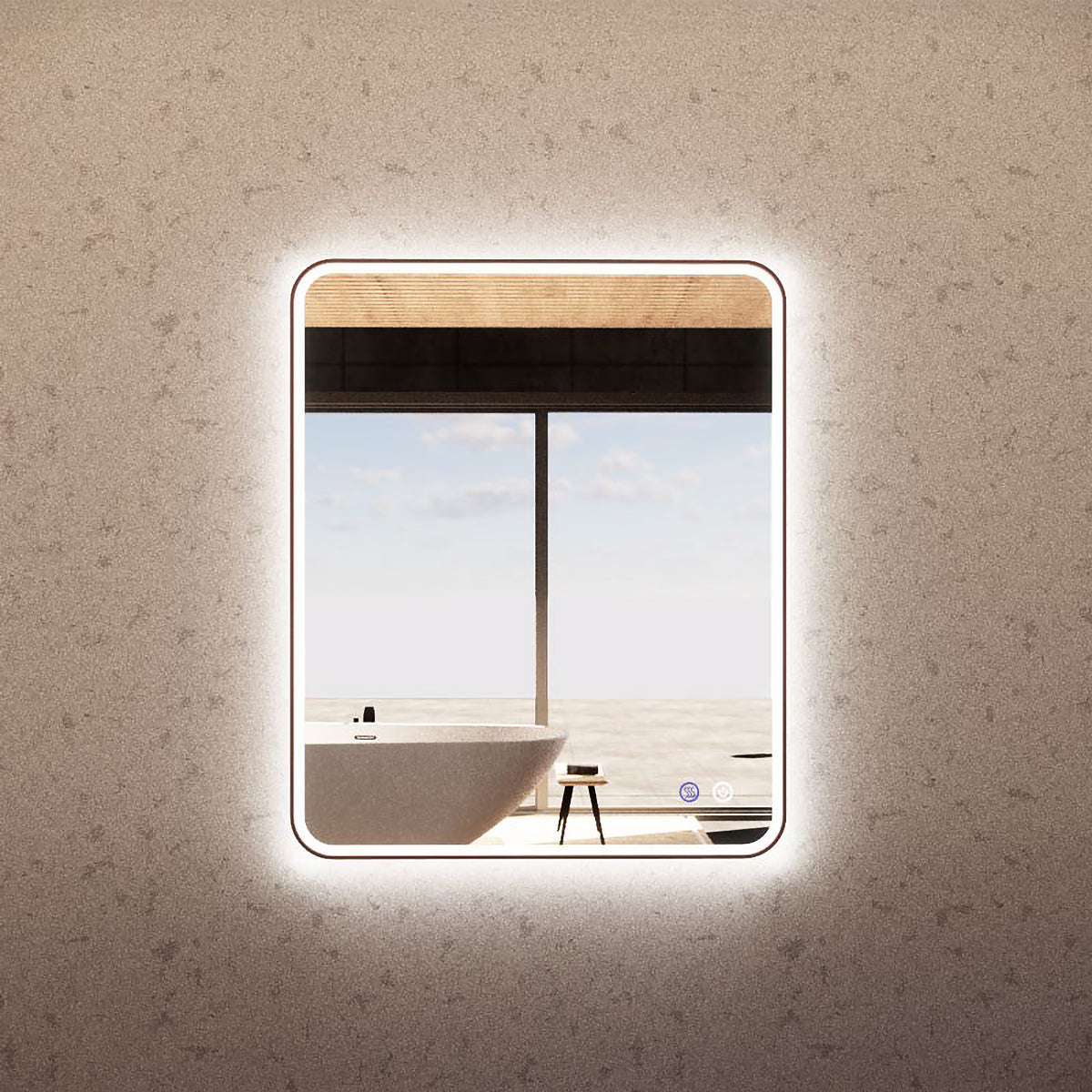 Front & Back-Lit Framed Rectangle LED Mirror in Brushed Copper - 600mm | 900mm | 1200mm | 1500mm