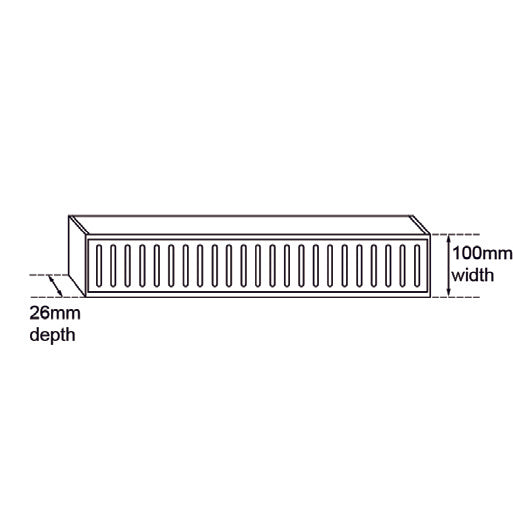 Muses Ezy Flow Floor Grate 100*100*26mm(Maximum 5600mm, 80mm Waste) - Gunmetal Grey