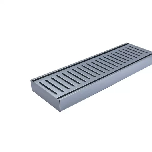 Muses Ezy Flow Floor Grate 100*100*35mm(Maximum 5600mm, 80mm Waste) - Brushed Silver