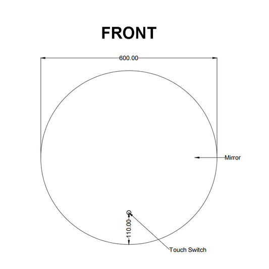Carysil 600mm round LED bathroom mirror – alternate view