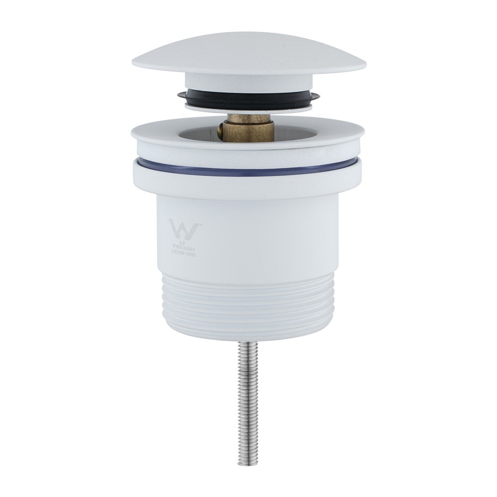 Solid Brass Universal Pop-Up Waste with Overflow - Matte White