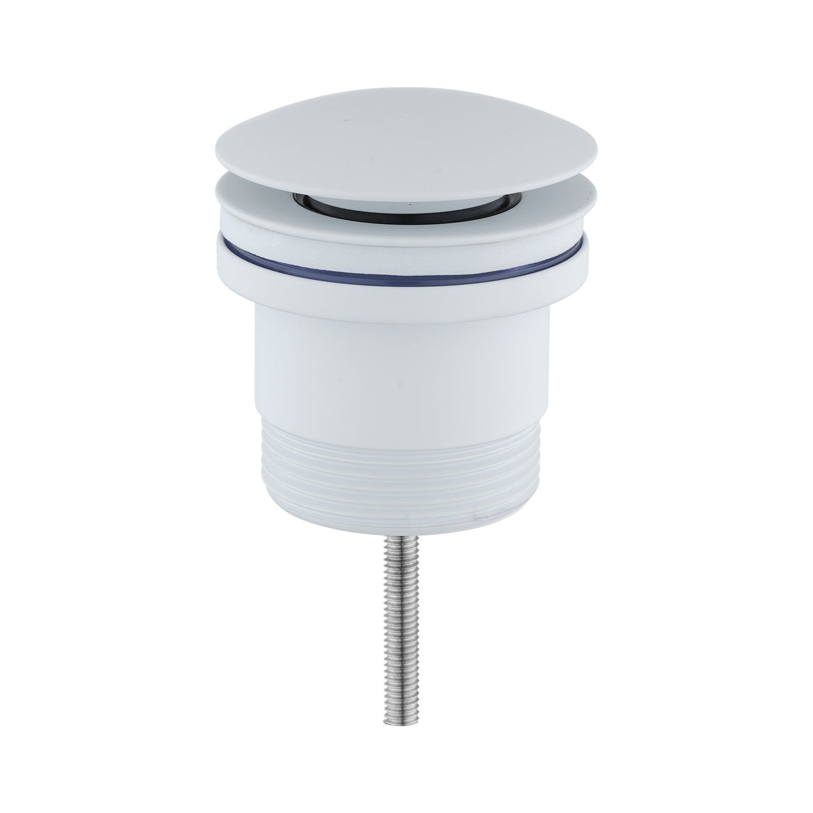 Solid Brass Universal Pop-Up Waste with Overflow - Matte White