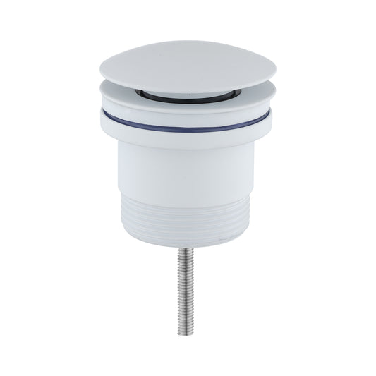 Solid Brass Universal Pop-Up Waste with Overflow - Matte White