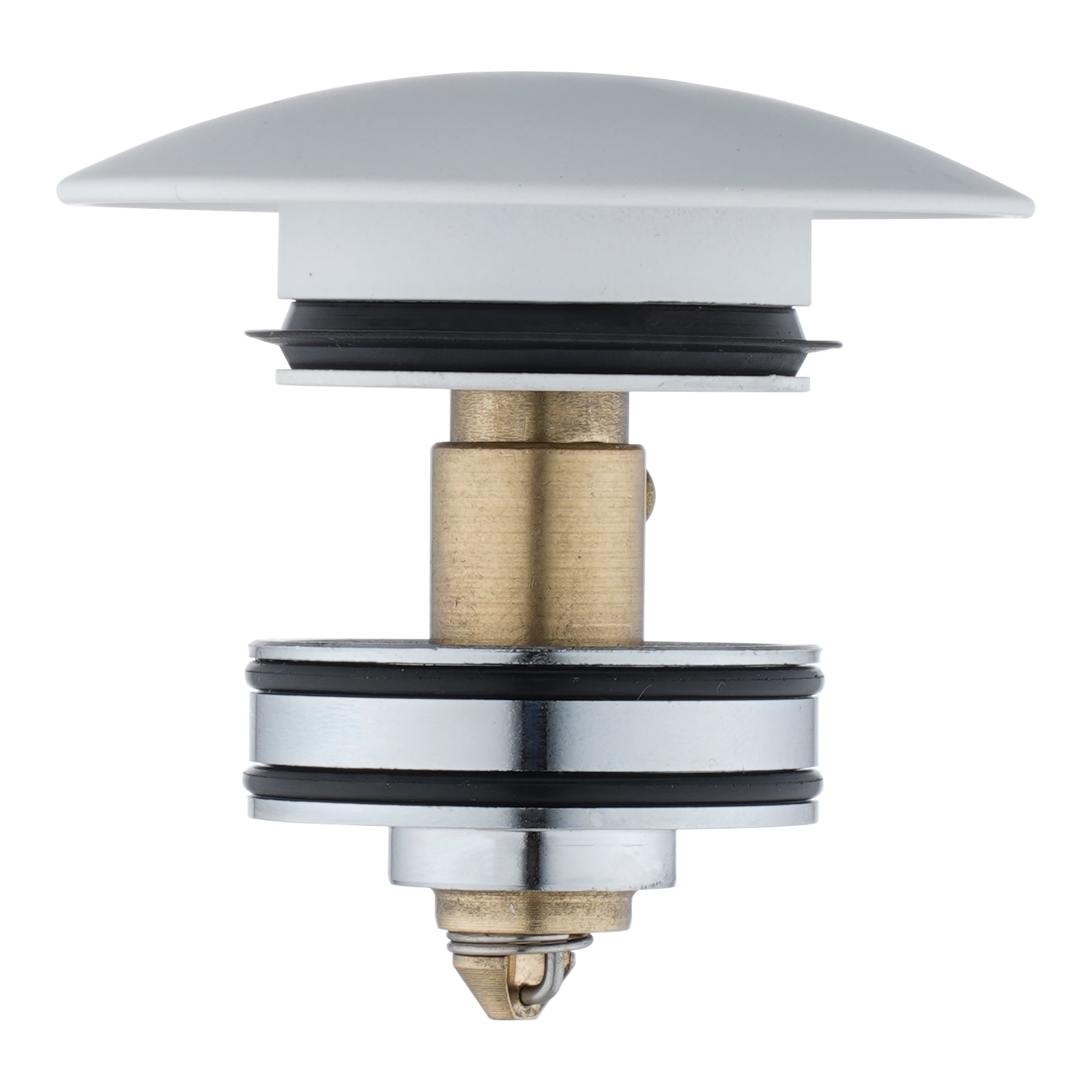 Solid Brass Universal Pop-Up Waste with Overflow - Matte White