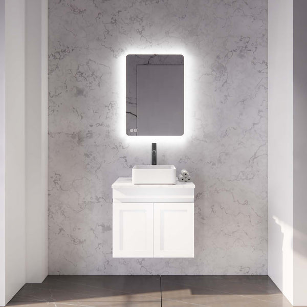 Miami WH600 Wall Hung Fluted Vanity - Matte White