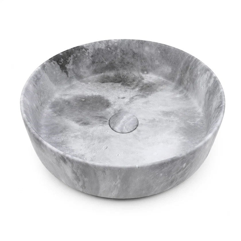 CLAYA MOON-40 Ceramic Round Above Counter Basin – Matte Grey Marble