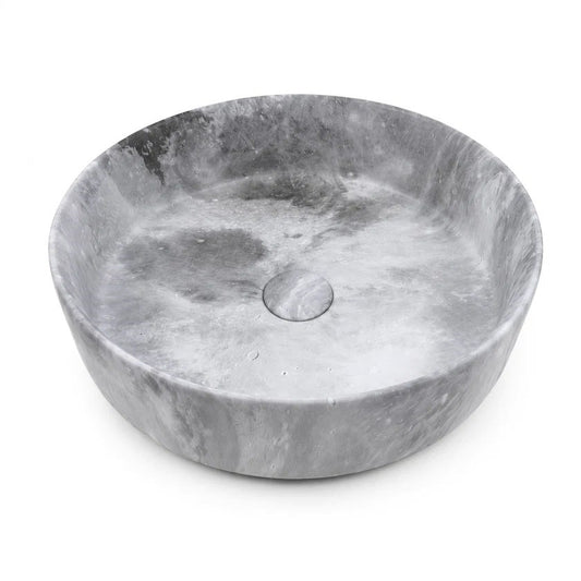 CLAYA MOON-40 Ceramic Round Above Counter Basin – Matte Grey Marble