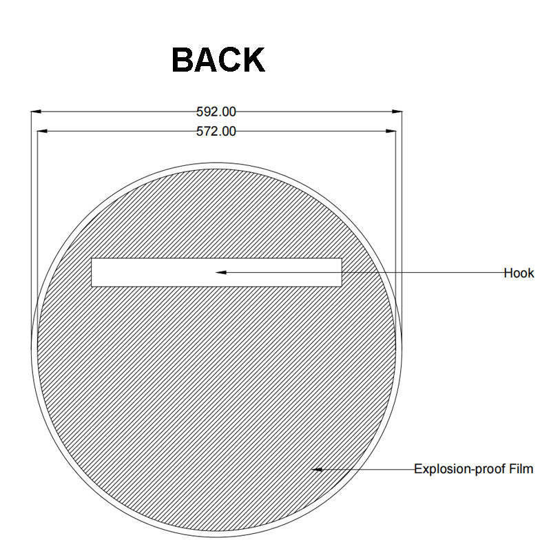 Carysil 600mm round bathroom mirror alternate view