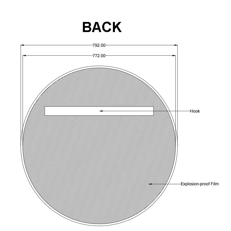 Carysil 800mm round bathroom mirror alternate view