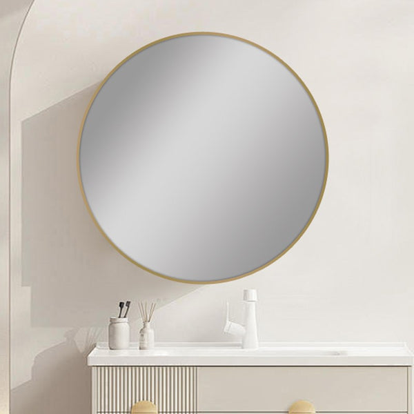 Carysil round bathroom mirror with gold frame