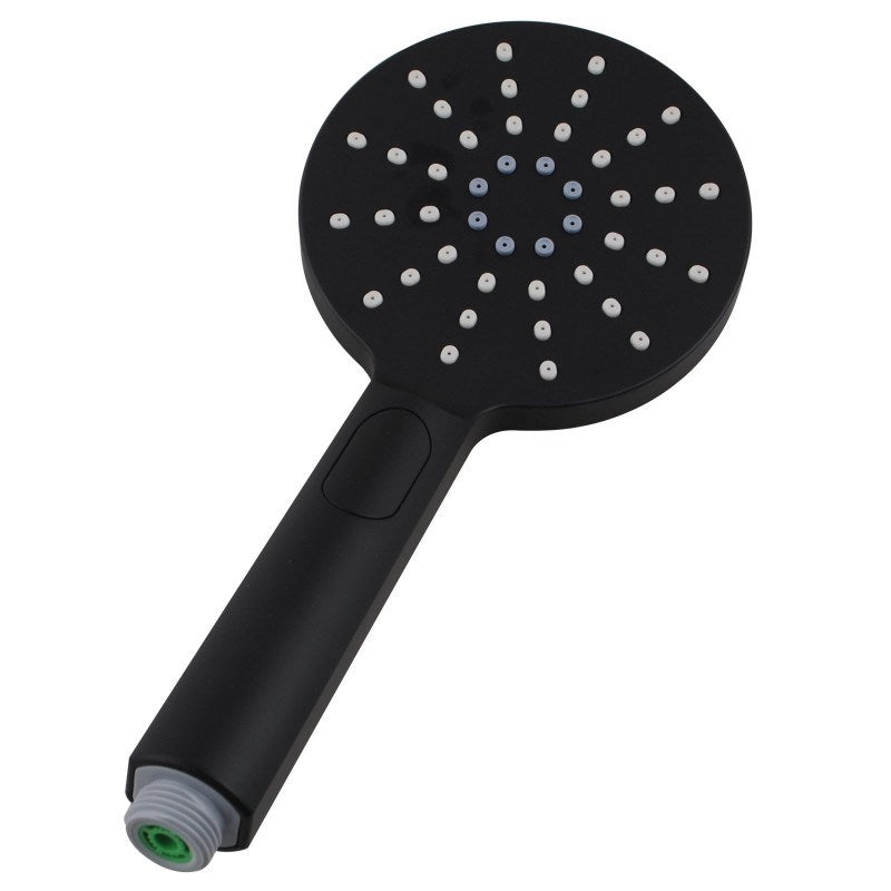 ABS 3 Functions Handheld Shower Head Round - Black